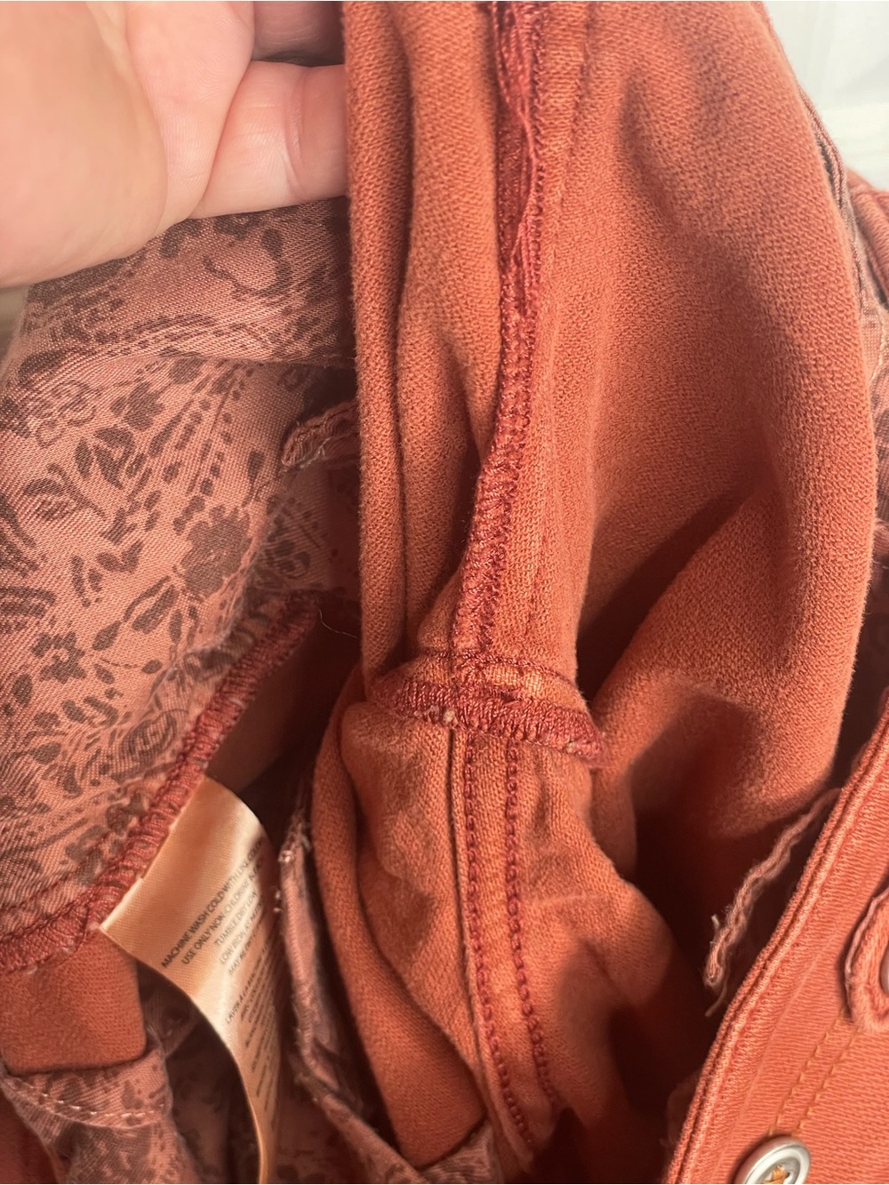 Pilcro High Rise Wide Leg Cargo Pant Boho Festival Academia Relaxed in Rust 26 - Picture 9 of 13